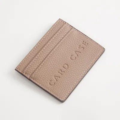 Fashnzfab Textured Faux Leather Card Case Wallet In Beige