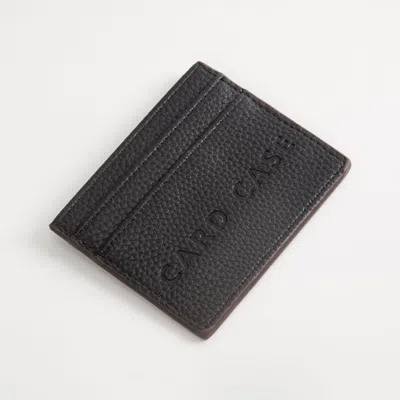 Fashnzfab Textured Faux Leather Card Case Wallet In Black