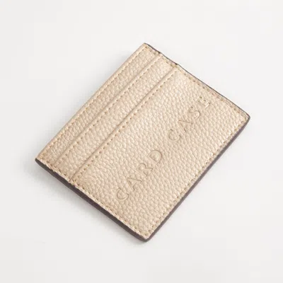 Fashnzfab Textured Faux Leather Card Case Wallet In Gold