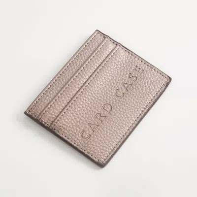Fashnzfab Textured Faux Leather Card Case Wallet In Gray
