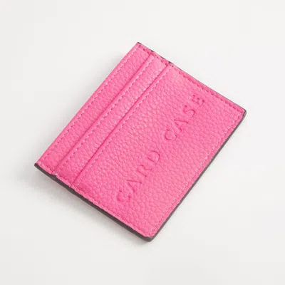 Fashnzfab Textured Faux Leather Card Case Wallet In Purple