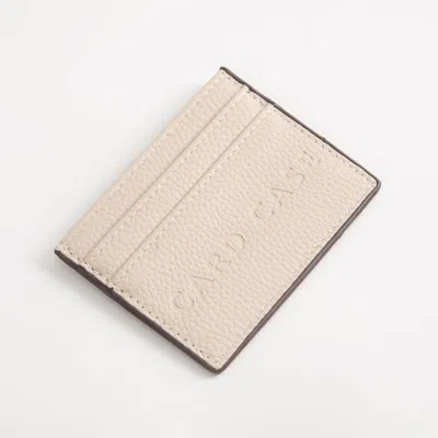 Fashnzfab Textured Faux Leather Card Case Wallet In Sand