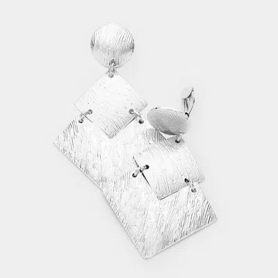 Fashnzfab Textured Geometric Metal Drop Earrings In Multi