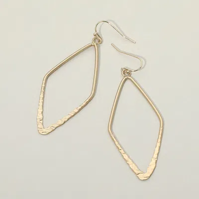Fashnzfab Textured Geometric Open Drop Dangle Earrings In Gold