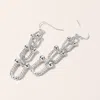 Fashnzfab Textured Hardware Link Dropdown Earrings In Multi