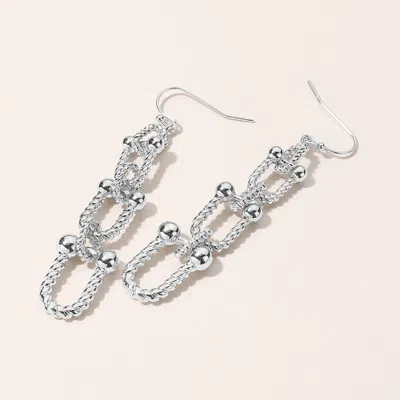 Fashnzfab Textured Hardware Link Dropdown Earrings In Multi
