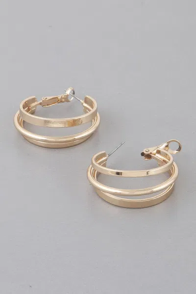 Fashnzfab Textured Interlaced Hoop Earrings In Gold