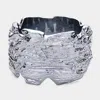 Fashnzfab Textured Metal Bangle Bracelet Hematite In Blue