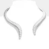 Fashnzfab Textured Metal Choker Necklace In Metallic