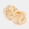 Fashnzfab Textured Metal Clip On Earrings In Gold