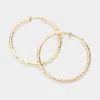 Fashnzfab Textured Metal Clip On Hoop Earrings In Gold