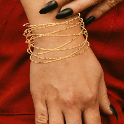 Fashnzfab Textured Metal Crisscross Cuff Bracelet Gold