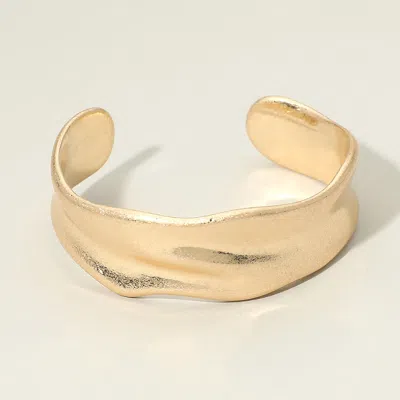 Fashnzfab Textured Metal Cuff Bracelet In Multi
