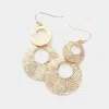 Fashnzfab Textured Metal Disc Link Dangle Earrings In Gold