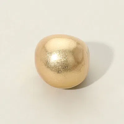 Fashnzfab Textured Metal Dome Stretch Ring In Gold