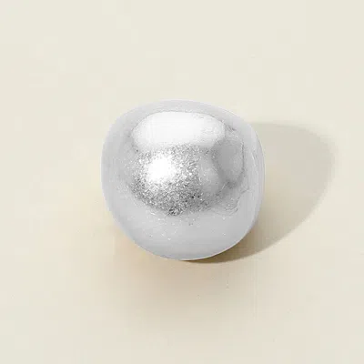 Fashnzfab Textured Metal Dome Stretch Ring In Silver
