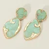 Fashnzfab Textured Metal Frame Abstract Celluloid Acetate Drop Dangle Statement Earrings In Pattern