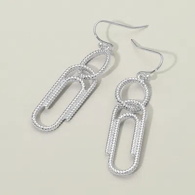 Fashnzfab Textured Metal Geometric Link Drop Dangle Earrings In Yellow