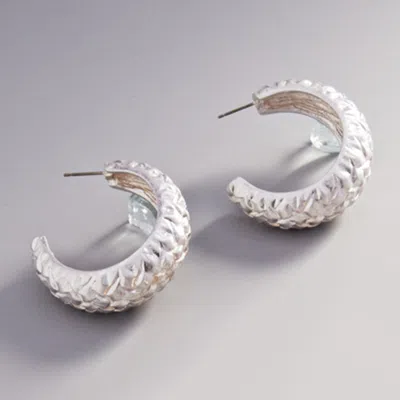 Fashnzfab Textured Metal Hoop Earrings In Multi