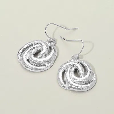 Fashnzfab Textured Metal Knot Dangle Earrings In Silver