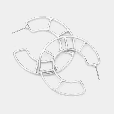 Fashnzfab Textured Metal Ladder Hoop Earrings In Multi