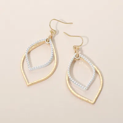 Fashnzfab Textured Metal Layered Open Frame Drop Earrings In Silver