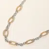 Fashnzfab Textured Metal Link Chain Necklace In Multi