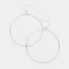 Fashnzfab Textured Metal Open Circle Earrings - Rhodium In Multi