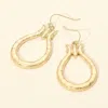 Fashnzfab Textured Metal Open Teardrop Dangle Earrnigs In Pattern