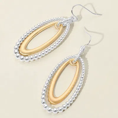 Fashnzfab Textured Metal Oval Dangle Earrings In Multi