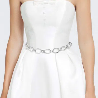 Fashnzfab Textured Metal Oval Link Chain Waist Belt In Multi
