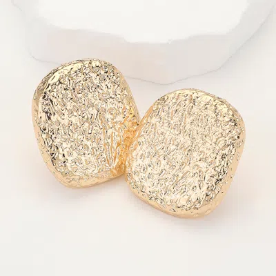 Fashnzfab Textured Metal Pebble Clip On Earrings In Gold