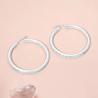 Fashnzfab Textured Metal Pin Catch Hoop Earrings In Multi