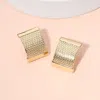 Fashnzfab Textured Metal Plate Earrings - Gold In Gold