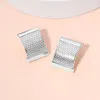 Fashnzfab Textured Metal Plate Earrings - Rhodium In Silver