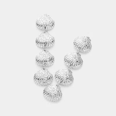 Fashnzfab Textured Metal Shell Link Dropdown Earrings In Multi