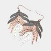 Fashnzfab Textured Metal Tropical Leaf Dangle Earrings - Multi In Multi