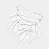 Fashnzfab Textured Metal Tropical Leaf Dangle Earrings - Matte Silver In Metallic