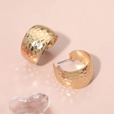 Fashnzfab Textured Metal Wide Hoop Earrings In Multi