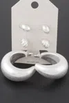 Fashnzfab Textured Seashell Earrings Set In Multi