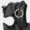 Fashnzfab Textured Three Tone Metal Hoop Pin Catch Earrings - Multi, Three Tone In Metallic