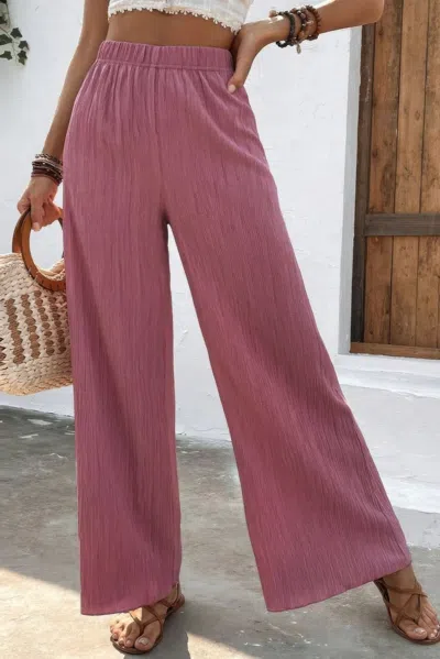 Fashnzfab Textured Wide Leg Palazzo Pants In Multi