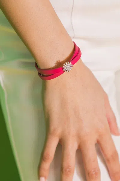 Fashnzfab The Daisy Never Take Off Bracelet In Pink