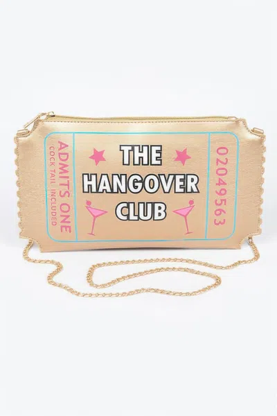 Fashnzfab The Hangover Club Clutch In Gold