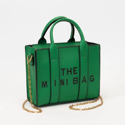 Fashnzfab The Mini Bag Faux Leather Small Crossbody Top Handle Handbag In Green