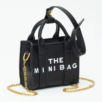 Fashnzfab The Mini Bag Message Pointed Faux Leather Bag Charm / Mini Bag / Crossbody Bag In Black