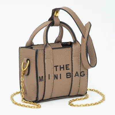 Fashnzfab The Mini Bag Message Pointed Faux Leather Bag Charm / Mini Bag / Crossbody Bag In Gray