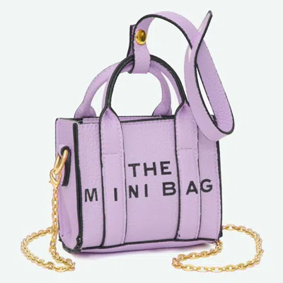Fashnzfab The Mini Bag Message Pointed Faux Leather Bag Charm / Mini Bag / Crossbody Bag In Purple