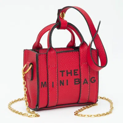 Fashnzfab The Mini Bag Message Pointed Faux Leather Bag Charm / Mini Bag / Crossbody Bag In Red