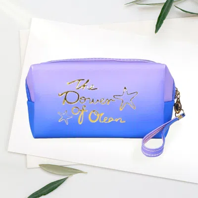 Fashnzfab The Power Of Ocean Message Starfish Pointed Ombre Pouch Bag In Blue